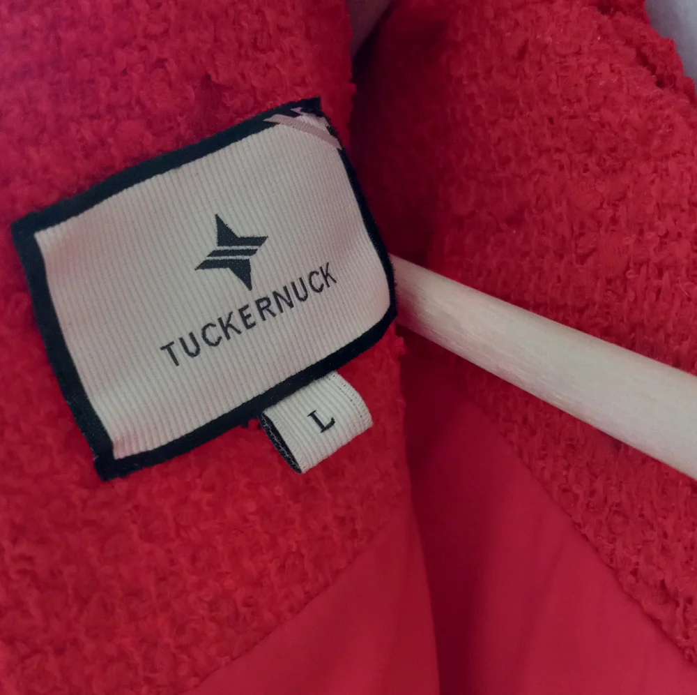 Tuckernuck Red Tweed Jackie Dress Pearl Embellishment L - Picture 11 of 16